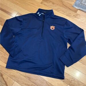 Under Armour Dark Navy Blue Auburn Performance Pullover Quarter Zip